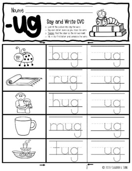 Say and Write CVC Short u by Sharpen and Shine | TpT