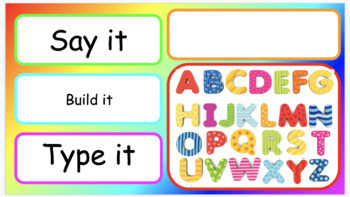 Preview of Say it, build it, type it worksheet Distance Learning