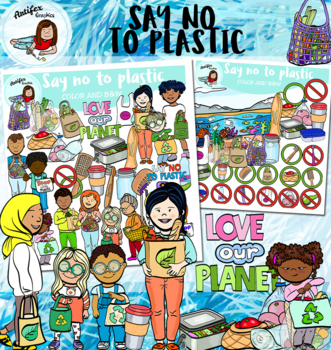 Preview of Say no to plastic-clip art
