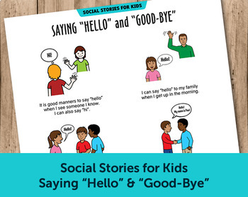 Preview of Saying “Hello” & “Good-Bye”, Social Story, Autism, Aspergers, Special Needs