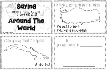 Preview of Saying "Thanks" In Languages Around The World Booklet