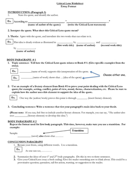 how to write a critical lens essay pdf