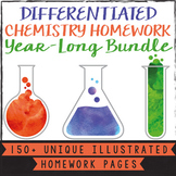 Scaffolded Chemistry Whole Year Homework Bundle - Distance