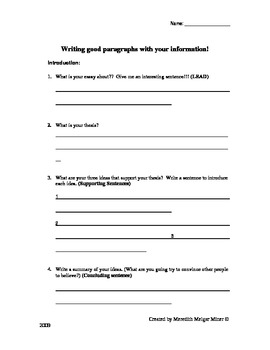 Preview of Scaffolded Essay Writing Template