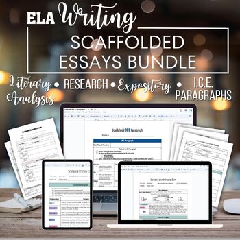 Preview of Scaffolded Essays: Research Writing, Literary Analysis, ICE, Expository Bundle