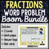 Scaffolded Fractions Word Problems | Boom™ Card Bundle (4.OA.A.3)