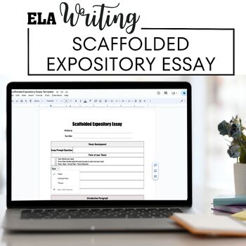 Preview of Scaffolded Expository Essay Template, Writing Supports, Graphic Organizer