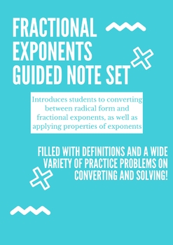 Preview of Fractional Exponents Notes