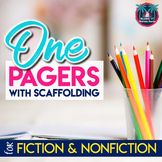 Scaffolded One Pager Activity Bundle for Fiction and Nonfiction