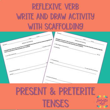 Preview of Spanish Reflexive Verb Practice Writing Activity