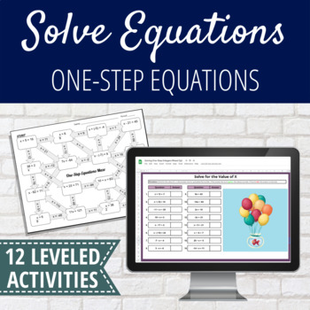 Preview of Scaffolded Solving One Step Equations Activities