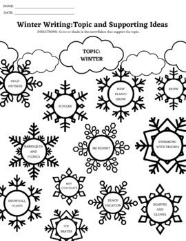Preview of Winter Writing Activity: Scaffolded for Middle School