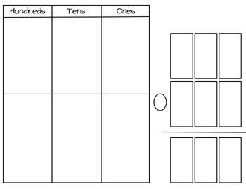 Preview of Scaffolded Work Mat for addition and subtraction