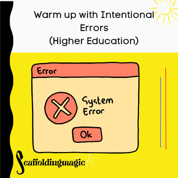 Preview of Warm-Up with Intentional Errors (Higher Education)