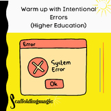 Warm-Up with Intentional Errors (Higher Education)