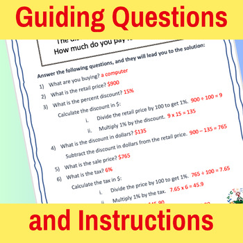 Scaffolding Discount and Tax Percent Word Problems by ...