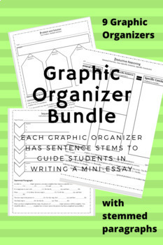 Preview of Writing Scaffolding: Graphic Organizers with sentence stems for mini-essays