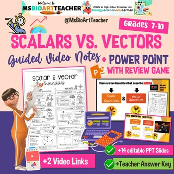 Preview of Scalar & Vector Quantities PowerPoint and Guided Video Notes
