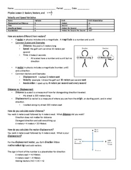 Preview of Scalars and Vectors - StickMan Physics Digital Lesson