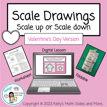 Preview of Scale Drawing Activity - Digital and Printable - Valentine's Day-Themed