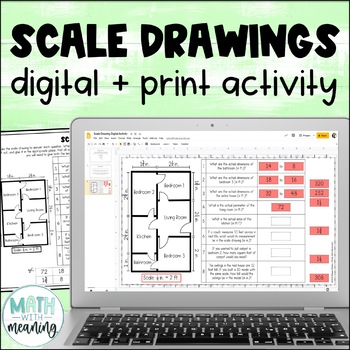 Preview of Scale Drawing Activity - Digital and Print Real World Blueprint