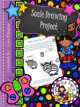 Preview of Scale Drawing Examples Practice Worksheet; Fun Project