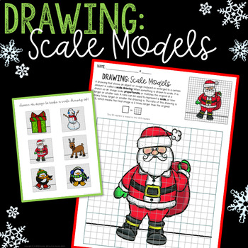 Preview of Scale Drawing Math Activity - NO PREP Christmas and Holiday FUN