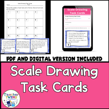Preview of Problem Solving with Scale Drawing Task Cards