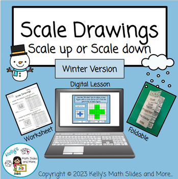 Preview of Scale Drawings Activity - Winter-Themed - Digital and Printable