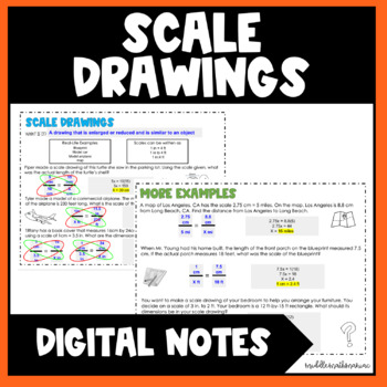 Scale Drawings Digital Notes by middlemathmaniac | TPT