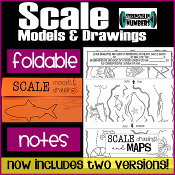 Preview of Scale Drawings & Models Foldable Notes Interactive Notebook: 2 Versions