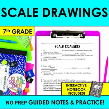 Preview of Scale Drawings Notes and Practice | Proportions of Geometry