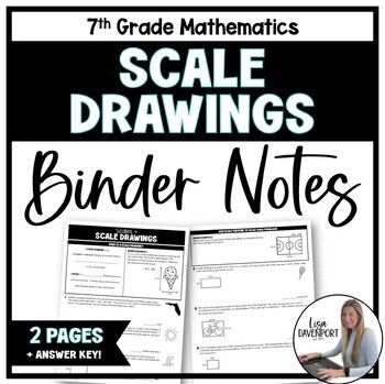 Preview of Scale Drawings Notes - 7th Grade Math Binder Notes