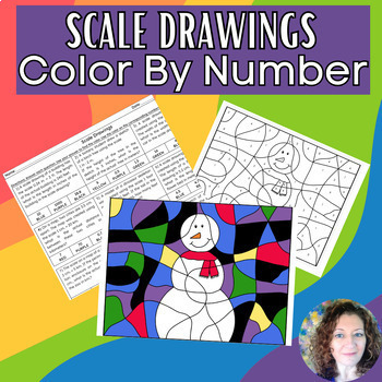 Preview of Scale Drawings Snowman Color By Number Printable