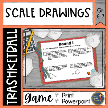 Preview of Scale Drawings and Scale Factor Trashketball Math Game