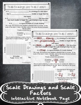 Preview of Scale Drawings and Scale Factors Notes Handout + Distance Learning