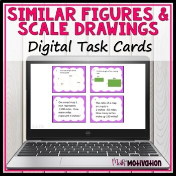 Preview of Scale Drawings and Similar Figures Digital Task Cards