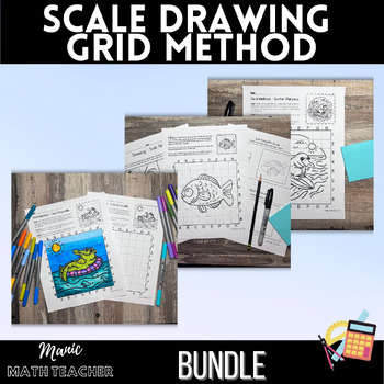 Preview of Scale Factor Drawing - Grid Method - Dilating/Enlarging with a Grid - Bundle