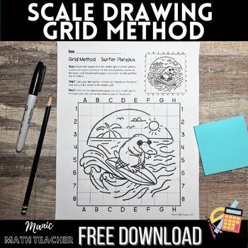 Preview of Scale Factor Drawing - Grid Method - Dilating/Enlarging with a Grid - Freebie