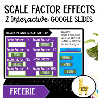 Preview of Scale Factor Effects Digital Math Practice | Freebie