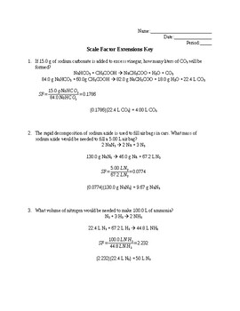 Preview of Scale Factor Extensions Worksheet