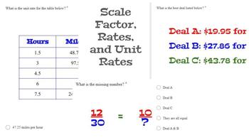 Preview of Scale Factor, Rates, and Unit Rates