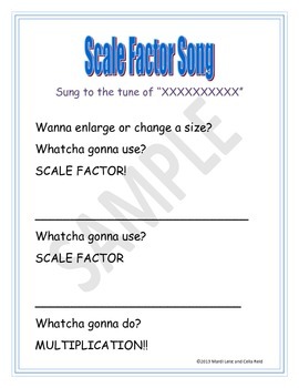 Preview of Scale Factor Song