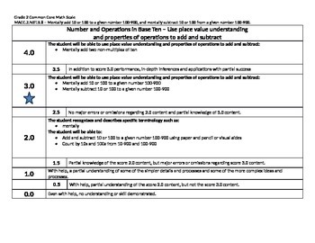 Preview of Scale Math Common Core 2nd Grade MACC.2.NBT.B.8 Number Base Ten 2NBTB8 Gr 2 CCSS