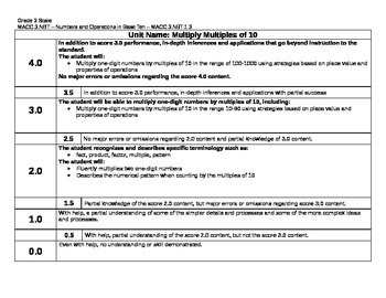 Preview of Scale Math Common Core 3rd Grade Number Base Ten 3.NBT.A.3 CCSS Gr 3 Marzano