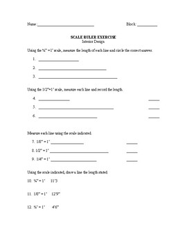 Preview of Scale Ruler Practice Worksheet