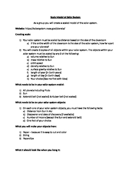 Scale Solar System Project