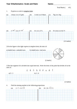 Preview of Scale and Ratio Written Test