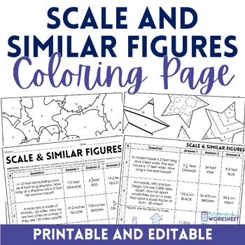 Scale and Similar Figures Coloring Worksheet by Lindsay Perro | TpT