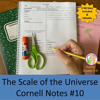 Preview of Scale of the Universe Cornell Notes #10 (editable)